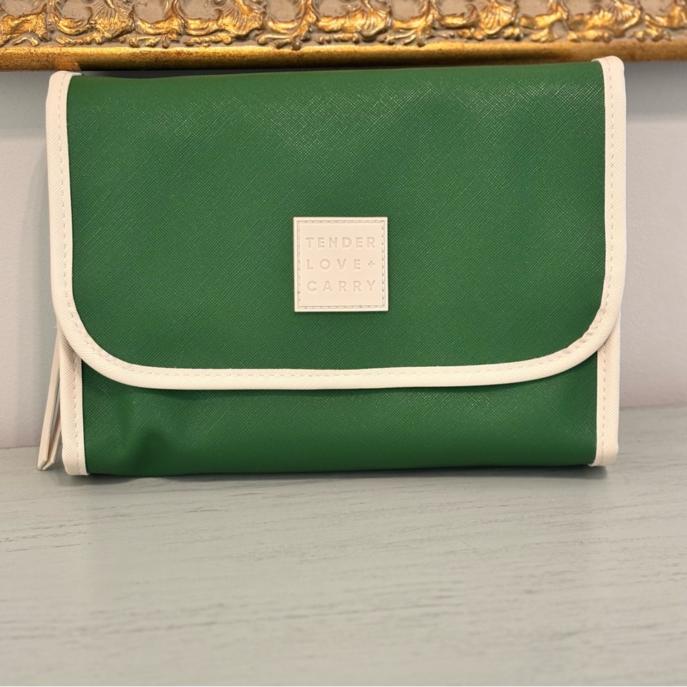 Tender, Love, + Carry Hanging Toiletry Bag for Travel or Home in Forest Green